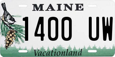 ME license plate 1400UW