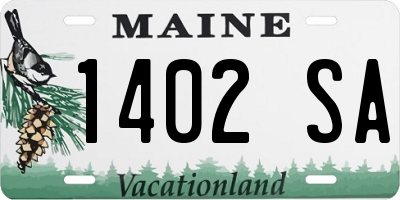 ME license plate 1402SA