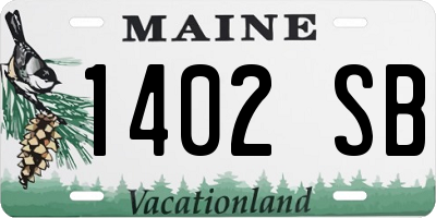 ME license plate 1402SB