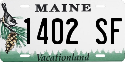 ME license plate 1402SF