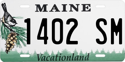 ME license plate 1402SM