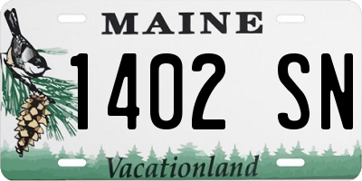 ME license plate 1402SN
