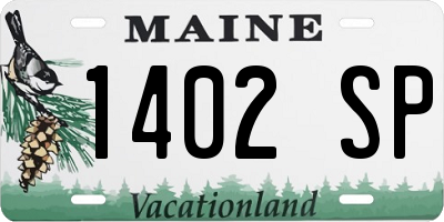 ME license plate 1402SP