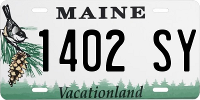 ME license plate 1402SY