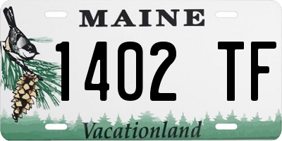 ME license plate 1402TF