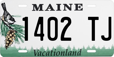 ME license plate 1402TJ