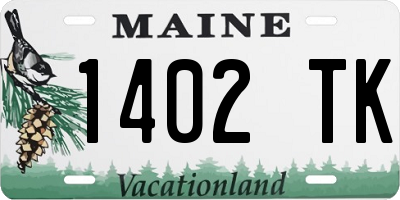 ME license plate 1402TK