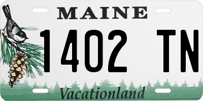 ME license plate 1402TN