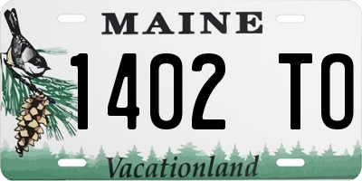 ME license plate 1402TO