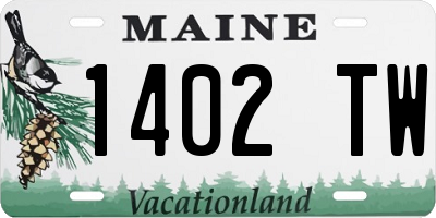 ME license plate 1402TW