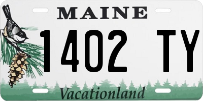 ME license plate 1402TY