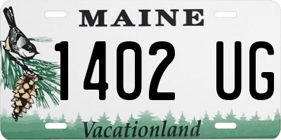 ME license plate 1402UG
