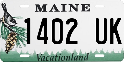 ME license plate 1402UK