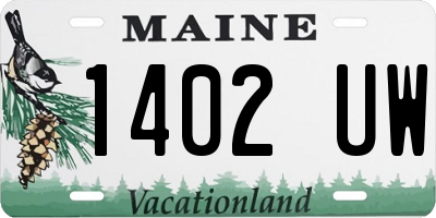 ME license plate 1402UW