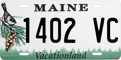 ME license plate 1402VC