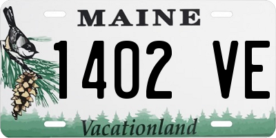 ME license plate 1402VE