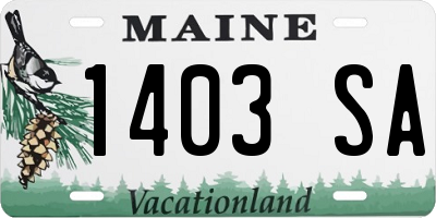 ME license plate 1403SA