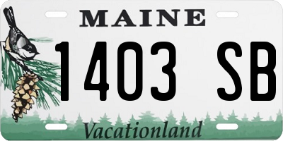 ME license plate 1403SB