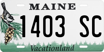 ME license plate 1403SC