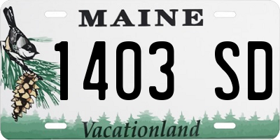 ME license plate 1403SD