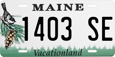ME license plate 1403SE