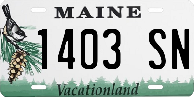 ME license plate 1403SN
