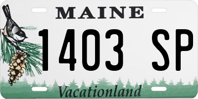 ME license plate 1403SP