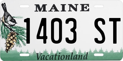 ME license plate 1403ST