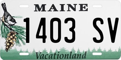 ME license plate 1403SV