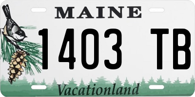 ME license plate 1403TB