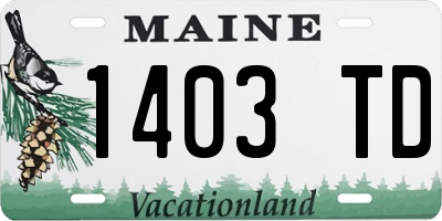 ME license plate 1403TD