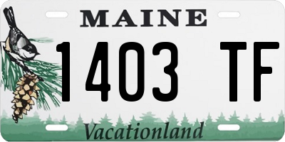 ME license plate 1403TF