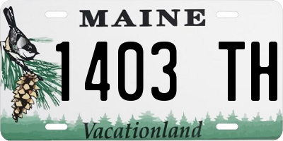 ME license plate 1403TH