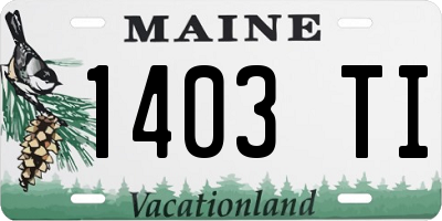 ME license plate 1403TI