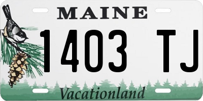 ME license plate 1403TJ