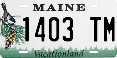 ME license plate 1403TM