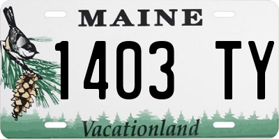 ME license plate 1403TY