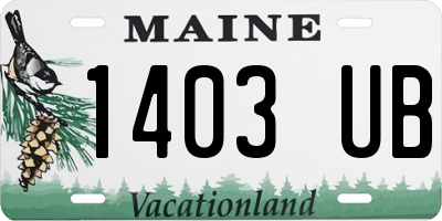 ME license plate 1403UB