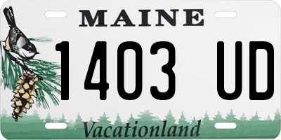 ME license plate 1403UD