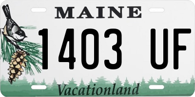 ME license plate 1403UF