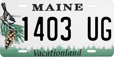 ME license plate 1403UG
