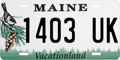 ME license plate 1403UK