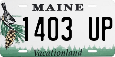 ME license plate 1403UP