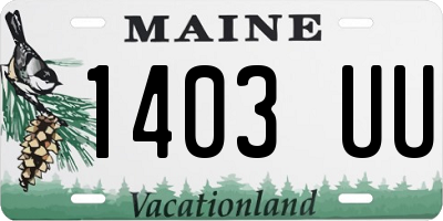 ME license plate 1403UU