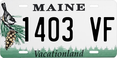 ME license plate 1403VF