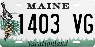 ME license plate 1403VG