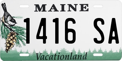 ME license plate 1416SA