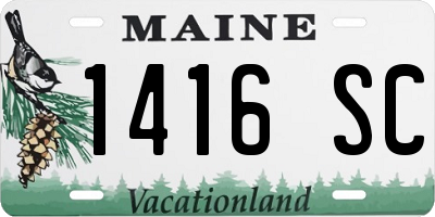 ME license plate 1416SC