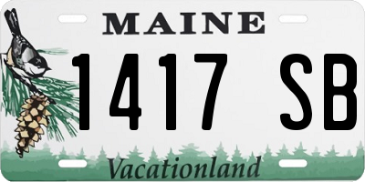 ME license plate 1417SB