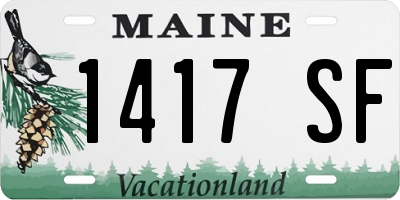 ME license plate 1417SF